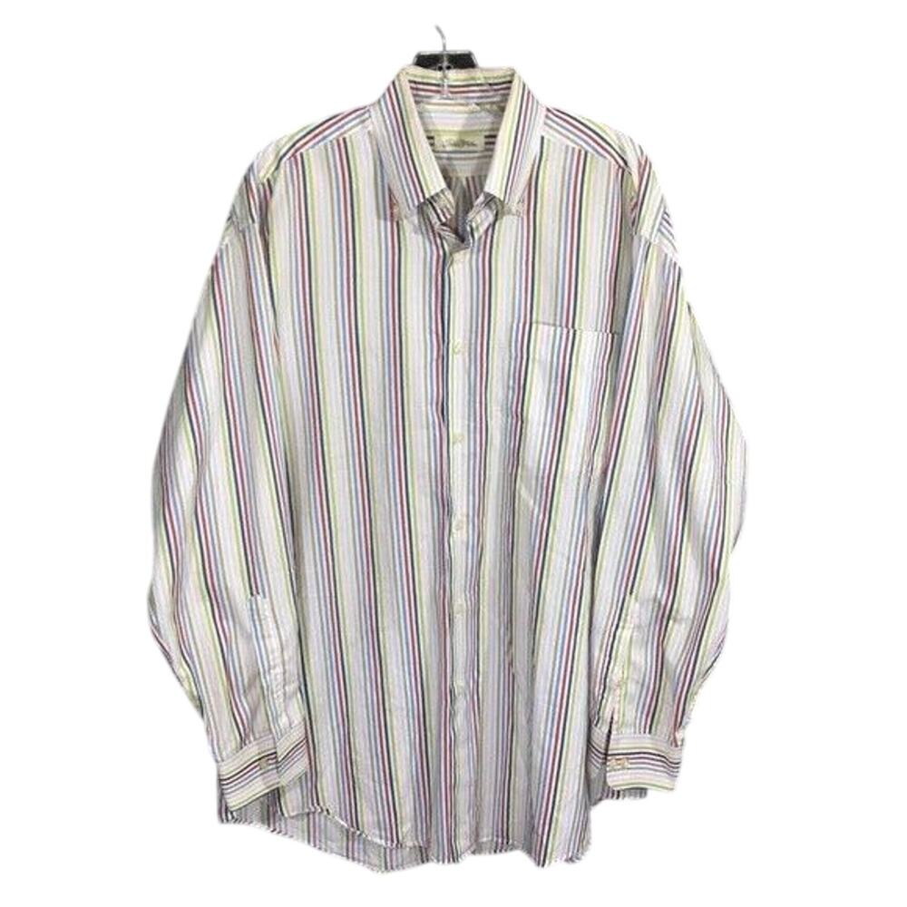 Peter Millar Multicolor Striped Button Up Shirt Mens L Cotton Preppy Resort